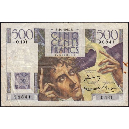F 34-11 - 02/01/1953 - 500 francs - Chateaubriand - Série O.131 - Etat : TB