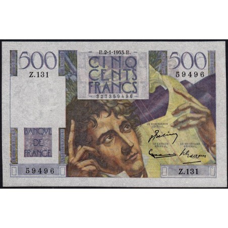 F 34-11 - 02/01/1953 - 500 francs - Chateaubriand - Série Z.131 - Etat : TTB+