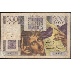 F 34-11 - 02/01/1953 - 500 francs - Chateaubriand - Série K.137 - Etat : TB-