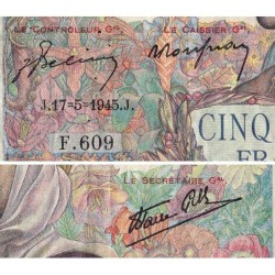 F 47-26 - 17/05/1945 - 5000 francs - Empire Français - Série F.609 - Etat : TB+