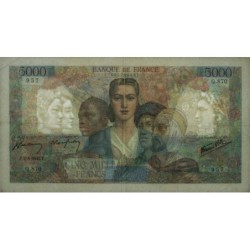 F 47-37 - 02/08/1945 - 5000 francs - Empire Français - Série Q.870 - Etat : TTB+ à SUP