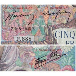 F 47-37 - 02/08/1945 - 5000 francs - Empire Français - Série P.888 - Etat : SUP