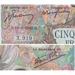 F 47-39 - 16/08/1945 - 5000 francs - Empire Français - Série X.919 - Etat : TTB+