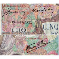 F 47-43 - 13/09/1945 - 5000 francs - Empire Français - Série D.1163 - Etat : TTB+