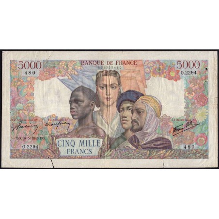 F 47-53 - 16/05/1946 - 5000 francs - Empire Français - Série O.2294 - Etat : TB-