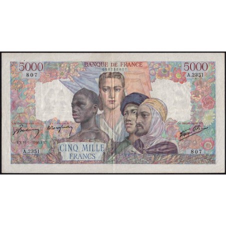 F 47-53 - 16/05/1946 - 5000 francs - Empire Français - Série A.2351 - Etat : TTB-