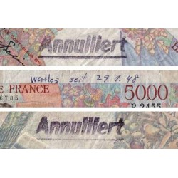 F 47-54 - 31/05/1946 - 5000 francs - Empire Français - Série R.2455 - Annulé - Etat : B+