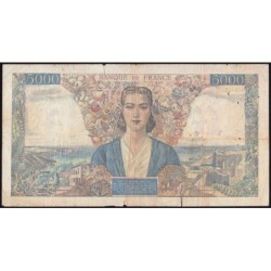 F 47-55 - 18/07/1946 - 5000 francs - Empire Français - Série X.2610 - Etat : B-