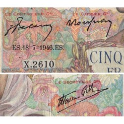 F 47-55 - 18/07/1946 - 5000 francs - Empire Français - Série X.2610 - Etat : B-