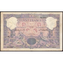 F 21-10 - 07/07/1897 - 100 francs - Bleu et rose - Série M.2240 - Etat : TB à TB+