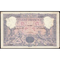 F 21-13 - 01/05/1900 - 100 francs - Bleu et rose - Série Q.2927 - Etat : TB+