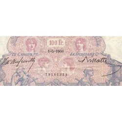 F 21-13 - 01/05/1900 - 100 francs - Bleu et rose - Série Q.2927 - Etat : TB+