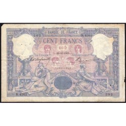 F 21-19 - 25/11/1905 - 100 francs - Bleu et rose - Série R.4362 - Etat : TB-