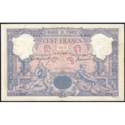 F 21-21 - 09/03/1907 - 100 francs - Bleu et rose - Série J.4856 - Etat : TB+ à TTB