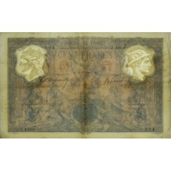 F 21-21 - 09/03/1907 - 100 francs - Bleu et rose - Série J.4856 - Etat : TB+ à TTB