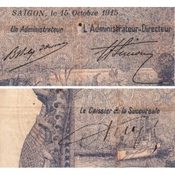 Indochine Française Saïgon - Pick 37b - 5 piastre - Série C.89 - 15/10/1915 - Etat : TB