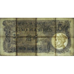 Indochine Française Saïgon - Pick 37b - 5 piastre - Série C.89 - 15/10/1915 - Etat : TB