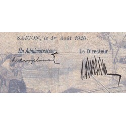 Indochine Française Saïgon - Pick 41 - 20 piastre - Série H.95 - 01/08/1920 - Etat : TB-