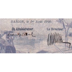 Indochine Française Saïgon - Pick 41 - 20 piastre - Série D.107 - 01/08/1920 - Etat : TTB