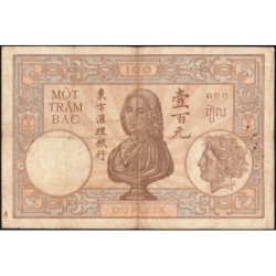 Indochine Française - Pick 51d - 100 piastres - Série U.153 - 1936 - Etat : TB- à TB