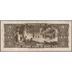 Brésil - Pick 142 - 5 cruzeiros - Série 225 - Estampa 2 - 1950 - Etat : TB+