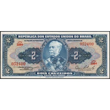 Brésil - Pick 151a - 2 cruzeiros - Série 550 - Sans estampa - 1954 - Etat : pr.NEUF
