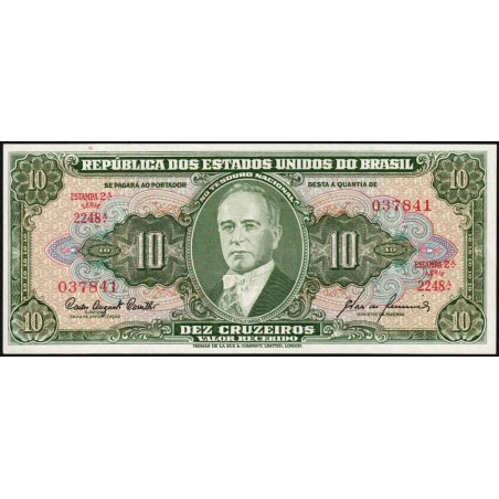 Brésil - Pick 159f - 10 cruzeiros - Série 2248 - Estampa 2 - 1961 - Etat : NEUF