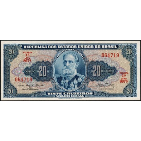 Brésil - Pick 168a - 20 cruzeiros - Série 807 - Estampa 1 - 1961 - Etat : NEUF