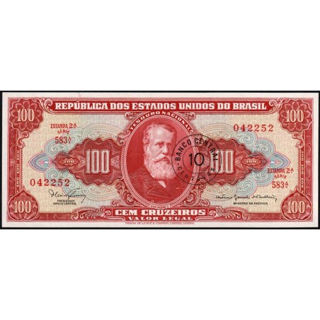 Brésil - Pick 185a - 10 centavos / 100 cruzeiros - Série 583 - Estampa 2 - 1966 - Etat : NEUF