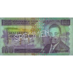 Burundi - Pick 44bs - 100 francs - Série SP - 01/09/2011 - Spécimen - Etat : NEUF