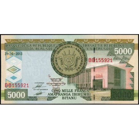 Burundi - Pick 48c - 5'000 francs - Série BB - 31/10/2013 - Etat : NEUF