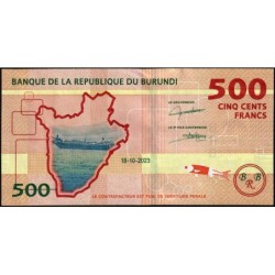 Burundi - Pick 50c - 500 francs - Série AG - 18/10/2023 - Etat : NEUF