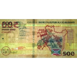 Burundi - Pick 50c - 500 francs - Série AG - 18/10/2023 - Etat : NEUF