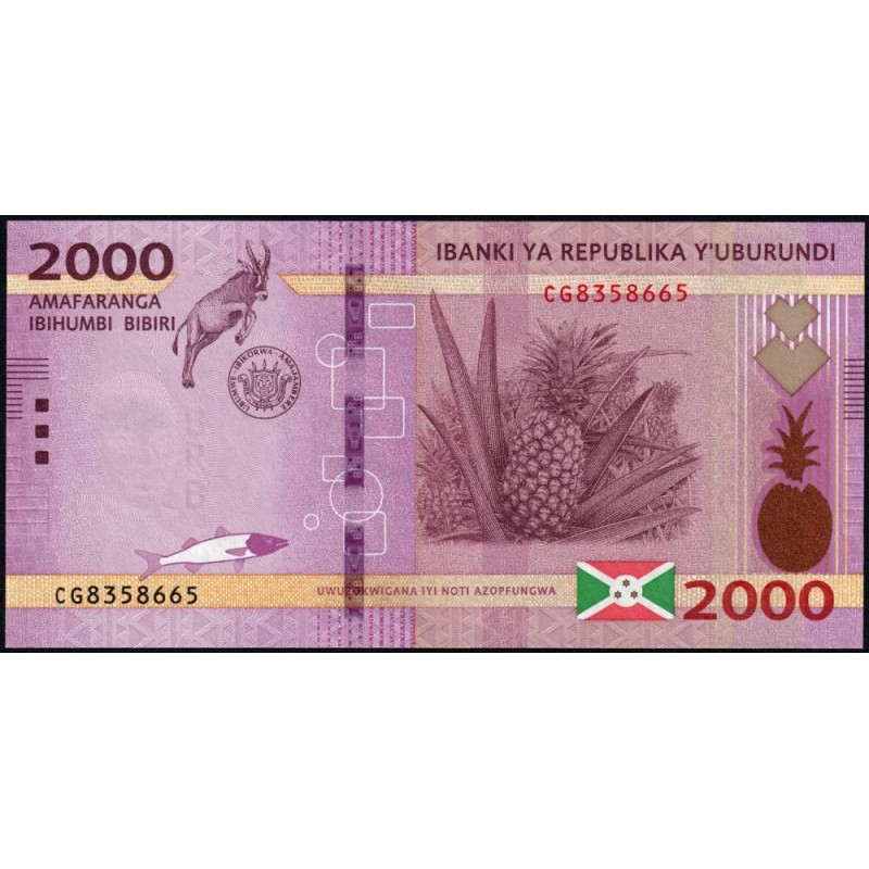Burundi - Pick 52b - 2'000 francs - Série CG - 04/07/2018 - Etat : NEUF