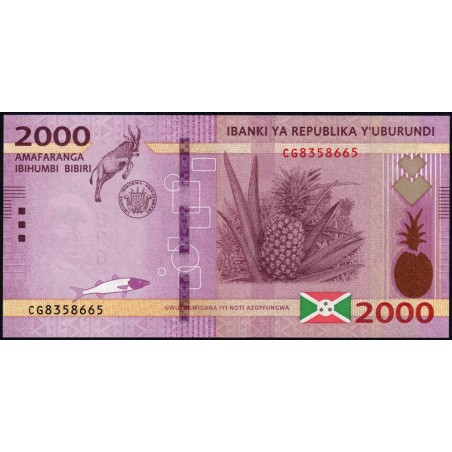 Burundi - Pick 52b - 2'000 francs - Série CG - 04/07/2018 - Etat : NEUF