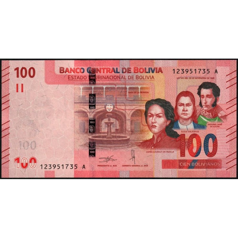 Bolivie - Pick 251a - 100 bolivianos - Série A - Loi 1986 (2018) - Etat : NEUF