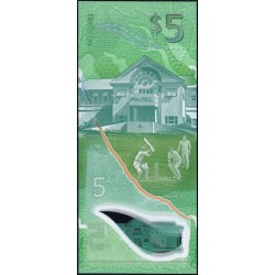 Barbade - Pick 81a - 5 dollars - Série G73 - 2022 - Polymère - Etat : NEUF