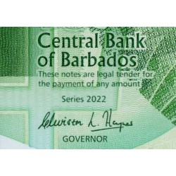 Barbade - Pick 81a - 5 dollars - Série G73 - 2022 - Polymère - Etat : NEUF