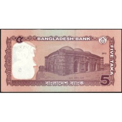 Bangladesh - Pick 53c - 5 taka - Série খ ঘ - 2012 - Etat : NEUF