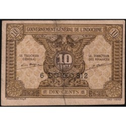 Indochine Française - Pick 89b - 10 cents - Série 6 DG - 1945 - Etat : TTB-