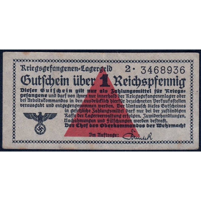 Allemagne - Camp de prisonniers WW2 - 1 reichspfennig - Série 2 - 1939/1940 - Etat : TTB+