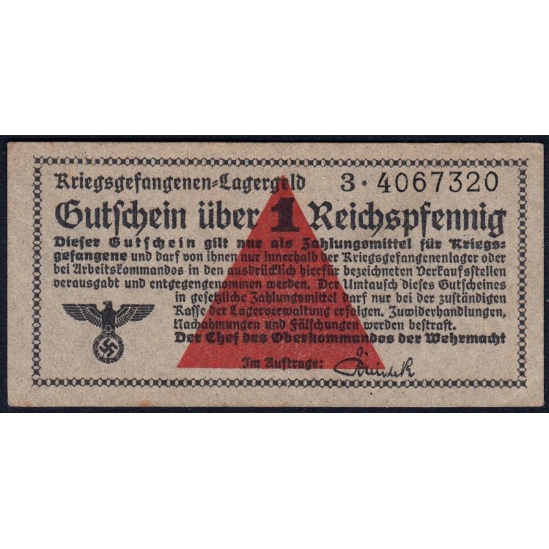 Allemagne - Camp de prisonniers WW2 - 1 reichspfennig - Série 3 - 1939/1940 - Etat : SUP