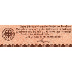 Chemin de fer Berlin - Pick S 1011_2 - 1 million mark - 12/08/1923 - Série DD - Etat : SUP
