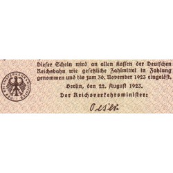 Chemin de fer Berlin - Pick S 1013b_2 - 5 millions mark - 22/08/1923 - Série Bc - Etat : TTB