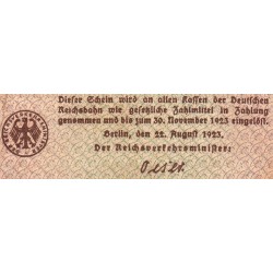 Chemin de fer Berlin - Pick S 1013c_1 - 5 millions mark - 22/08/1923 - Série Nd - Etat : B+
