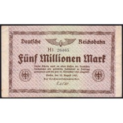 Chemin de fer Berlin - Pick S 1013d_5 - 5 millions mark - 22/08/1923 - Série Hi - Etat : TB+