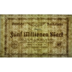 Chemin de fer Berlin - Pick S 1013d_5 - 5 millions mark - 22/08/1923 - Série Hi - Etat : TB+