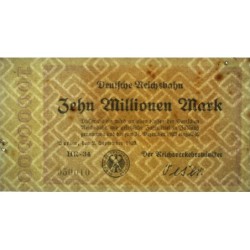 Chem. de fer Berlin - Pick S 1014_2 - 10 millions mark - 02/09/1923 - Série HR-34 - Etat : TB+