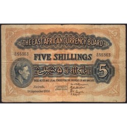 Afrique Orientale Britannique - Pick 28b_4 - 5 shillings - Série D/43 - 01/09/1950 - Etat : B+