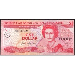 Caraïbes Est - Anguilla - Pick 17u - 1 dollar - Série C - 1988 - Etat : TB+